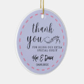 とシックミニマルダスティブルーありがとう名前を追加 セラミックオーナメント (右)