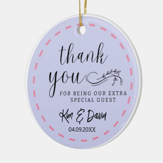 とシックミニマルダスティブルーありがとう名前を追加 セラミックオーナメント (左)