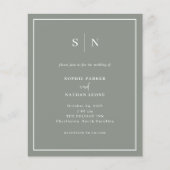 とシックミニマル予算QRコード結婚式招待状 (正面)