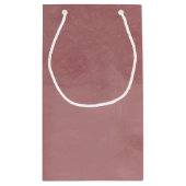 とシンプルシックなバラ色の茶色の名前のモノグラム スモールペーパーバッグ (裏面)