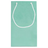 とシンプルシックなミントグリーンモノグラム名 スモールペーパーバッグ (裏面)
