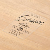 とスエレガントクリプトフォーマルの卒業 アクリル招待状 (レイダウン)