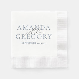 とスクリプトエレガントカップルの名前と日付 縁ありカクテルナプキン