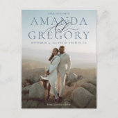 とスクリプト写真エレガント日付はがきを保存 ポストカード (正面)