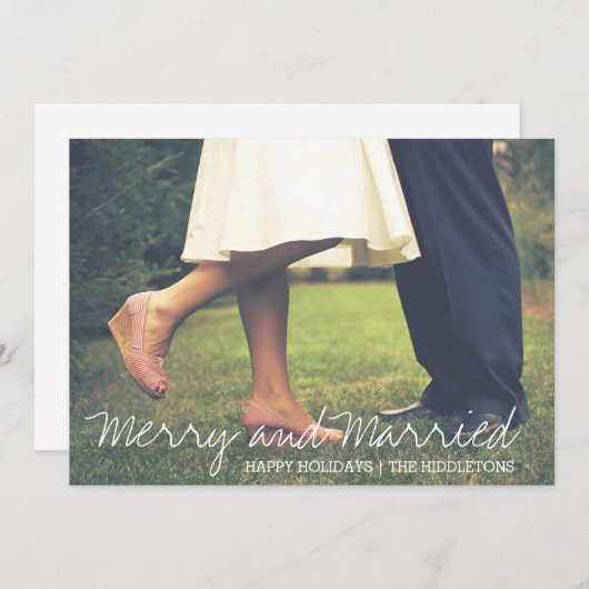とスクリプメリートの結婚した初めてのクリスマス写真 シーズンカード (正面/裏面)