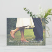 とスクリプメリートの結婚した初めてのクリスマス写真 シーズンカード (スタンド正面)