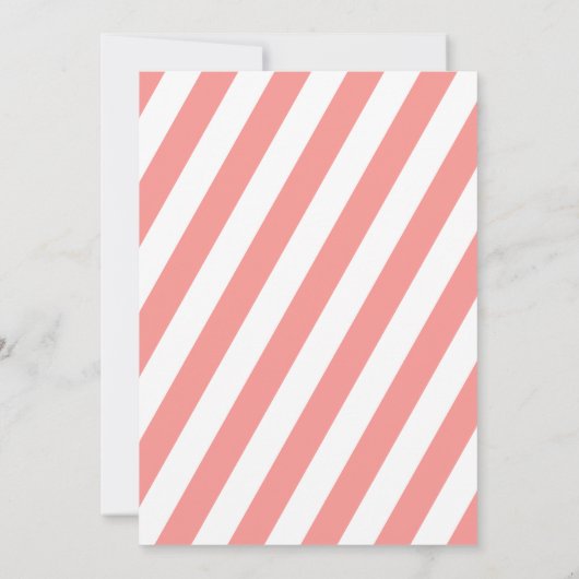 とストライプ弓の甘い赤ちゃん女の子シャワー 招待状 (裏面)