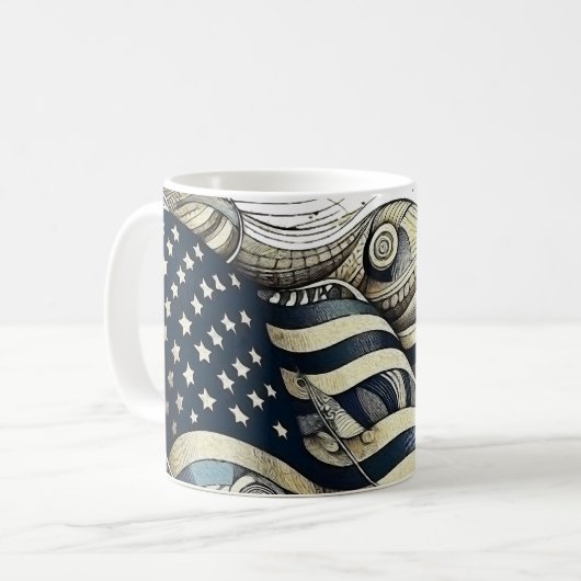 とストライプ星の向こう コーヒーマグカップ (正面左)