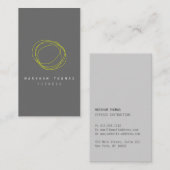 とデザイミニマルナモダンのScribbleロゴのライム 名刺 (正面/裏面)