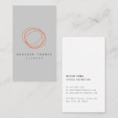 とデザイミニマルナモダン・スクライブロゴ・オレンジ 名刺 (正面/裏面)