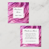 とトレンディーガーリーピンクと紫のインクブルーの輝き スクエア名刺 (正面/裏面)
