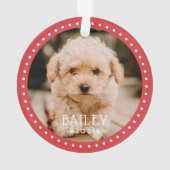 とドモダンッよくはしゃぐトペットドッグ子犬の前足写真 オーナメント (裏面)