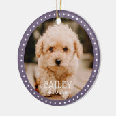 とドモダンッよくはしゃぐトペットドッグ子犬の前足写真 セラミックオーナメント (左)