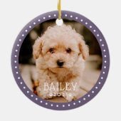 とドモダンッよくはしゃぐトペットドッグ子犬の前足写真 セラミックオーナメント (裏面)
