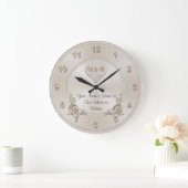 とパーソナライズされたブライダルシャワーユニークギフト時計 ラージ壁時計 (ホーム)