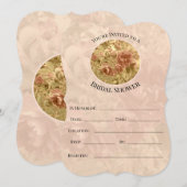 とピーチかわいらしーフローラブライダルシャワー招待状 (正面/裏面)