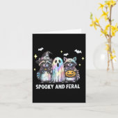 とフェラ不気味ルラクーンハロウィンラクーン幽霊T カード (黄色い花)