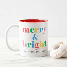 とブメリーライトおもしろいカラフルタイポグラフィ ツートーンマグカップ