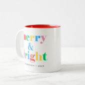 とブメリーライトおもしろいカラフルタイポグラフィ ツートーンマグカップ (正面左)