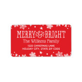 とブメリーライトレッドホリデー差出人住所 ラベル (正面)