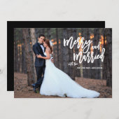 とブメリーラシ結婚したスクリプト休日のフォトカード シーズンカード (正面/裏面)