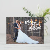 とブメリーラシ結婚したスクリプト休日のフォトカード シーズンカード (スタンド正面)