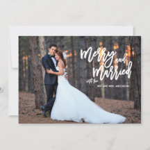 とブメリーラシ結婚したスクリプト休日のフォトカード