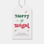 とブライトメリークリスマスギフトラベルレトロホリデー ギフトタグ (正面)