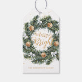 とブライトメリークリスマスリースホリデーギフトラベル ギフトタグ (正面)
