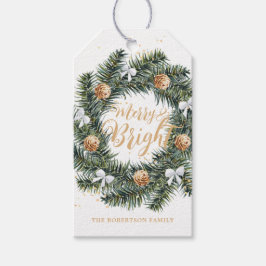 とブライトメリークリスマスリースホリデーギフトラベル ギフトタグ