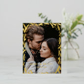 とブライトメリーゴールデンリース写真クリスマス  箔シーズンポストカード (立ち正面)