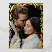 とブライトメリーゴールデンリース写真クリスマス  箔シーズンポストカード (正面)