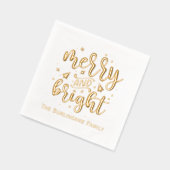 とブライトメリータイポグラフィのファミリ名 箔ナプキン (左)