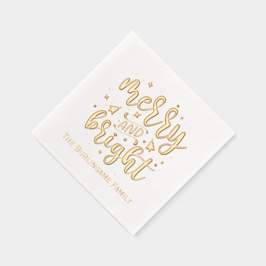 とブライトメリータイポグラフィのファミリ名 箔ナプキン (右)