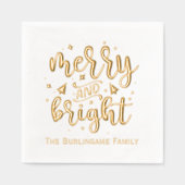 とブライトメリータイポグラフィのファミリ名 箔ナプキン (正面)
