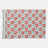 とブライトメリーポインツェタホリデーパターンキッチン キッチンタオル (横)