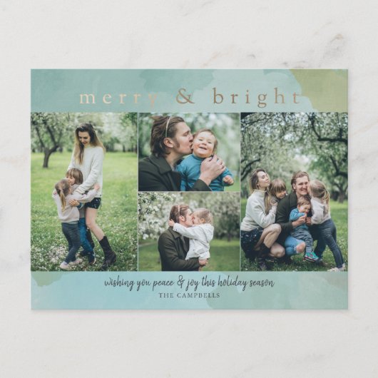 とブライトメリー抽象芸術フォトコラージュホリデーCa シーズンポストカード (正面)