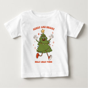 とブライトメリー-踊りクリスマスツリーホリデイ ベビーTシャツ
