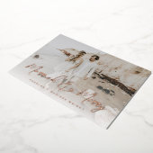 とブ結婚したラシメリースクリプトのクリスマスフォト 箔シーズンカード (回転した状態)