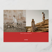 とブ結婚したラシメリースクリプトのクリスマスフォト 箔シーズンカード (裏面)