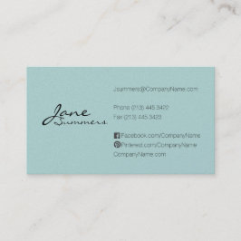 とミニマルティール(緑がかった色)シンプルパープル 名刺