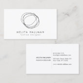 とミニマルブラックモダンデザイナーの落書きロゴ 名刺 (正面/裏面)