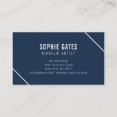 とミニマル海軍モダンとホワイト 名刺 (裏面)