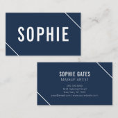 とミニマル海軍モダンとホワイト 名刺 (正面/裏面)