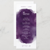 とミニマル紫モダン水色のメニューカード プログラム (正面/裏面)
