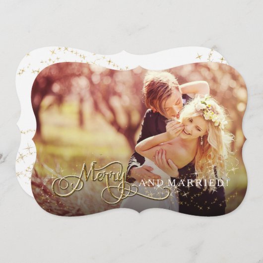 とメリーグリッタース結婚したター写真クリスマス シーズンカード (正面/裏面)