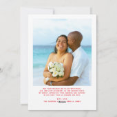 とメリースクリプ結婚したト写真クリスマスの新婚 シーズンカード (裏面)