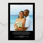 とメリースクリプ結婚したト写真クリスマスの新婚 箔シーズンカード (裏面)