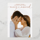 とメリーハートス結婚したクリスマス写真 箔シーズンカード (正面)