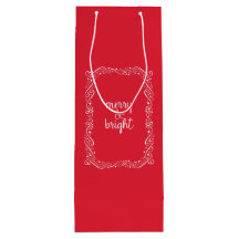 とメリーブライトレッドスワールリボンホリデーバッグ